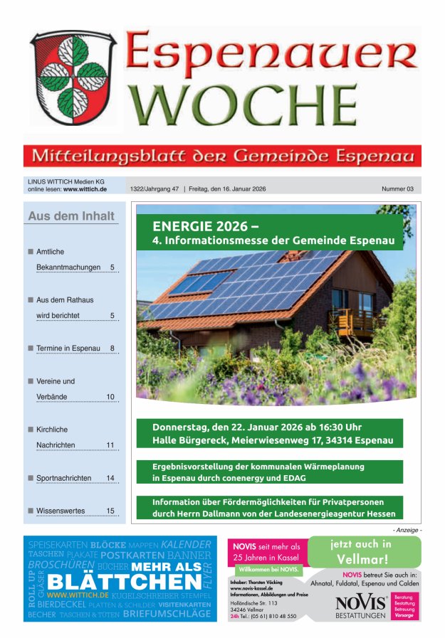 Espenauer Woche Titelblatt 03/2026