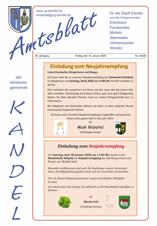 Amtsblatt VG Kandel Titelblatt 03/2026