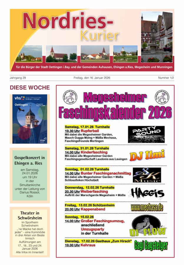 NordRies-Kurier Titelblatt 01/2026
