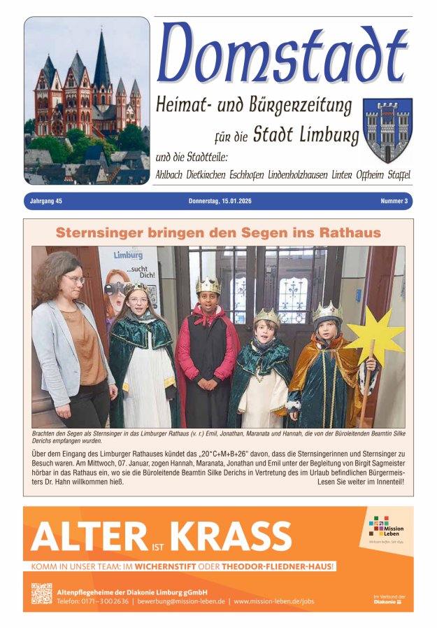 Domstadt - Heimat- und Bürgerzeitung für die Stadt Limburg Titelblatt 03/2026