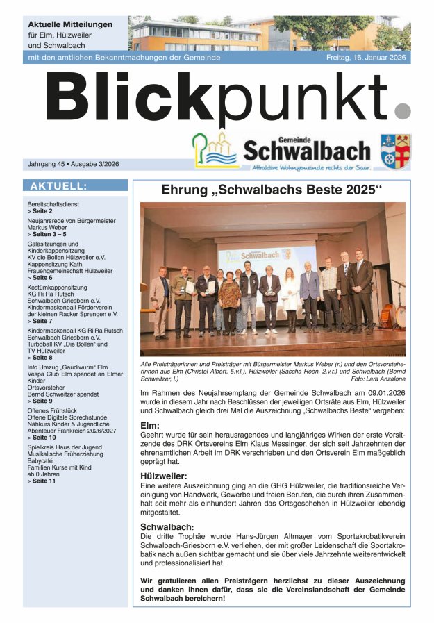 Blickpunkt Schwalbach Titelblatt 03/2026