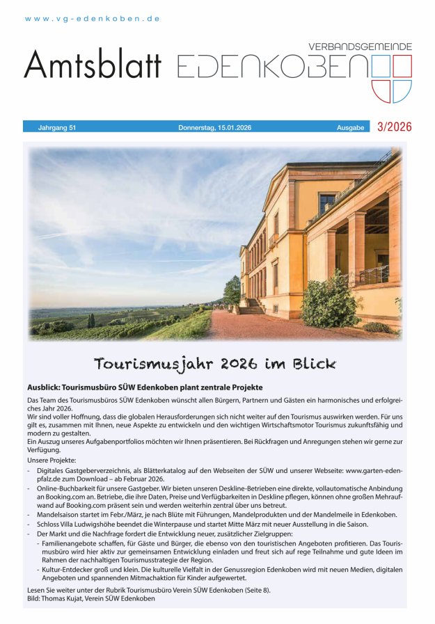 Amtsblatt VG Edenkoben Titelblatt 03/2026