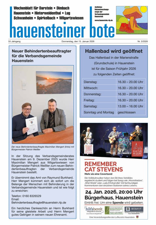 Hauensteiner Bote Titelblatt 03/2026