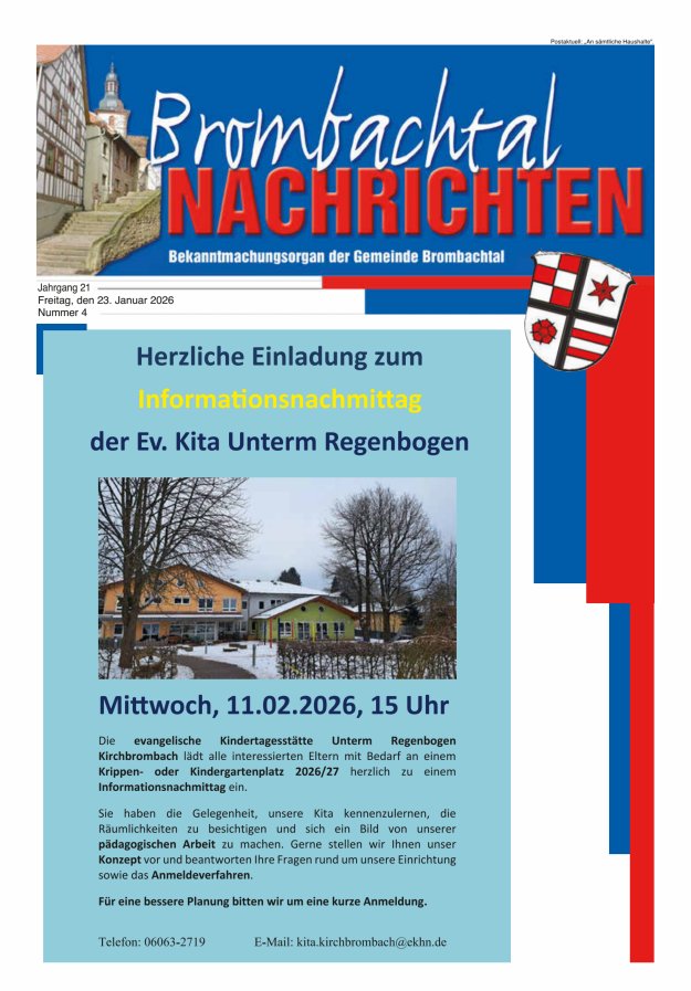 Brombachtal-Nachrichten Amtsblatt der Gemeinde Brombachtal Titelblatt 04/2026