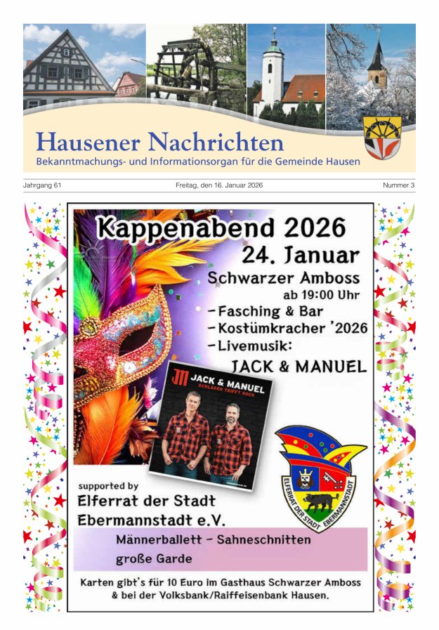 Hausener Nachrichten Titelblatt 03/2026