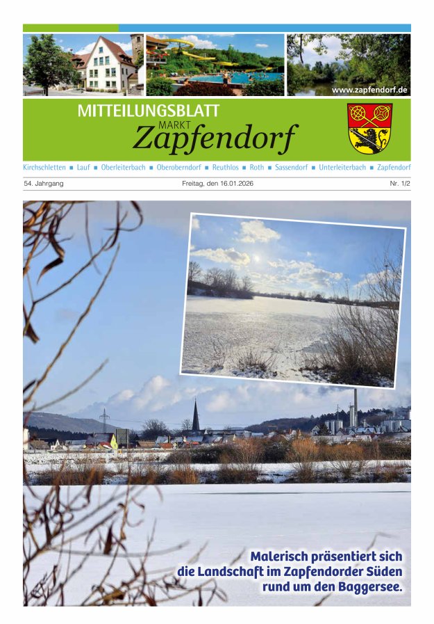 Mitteilungsblatt Markt Zapfendorf Titelblatt 01/2026