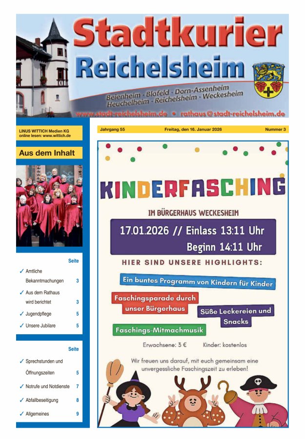 Stadtkurier Reichelsheim Titelblatt 03/2026