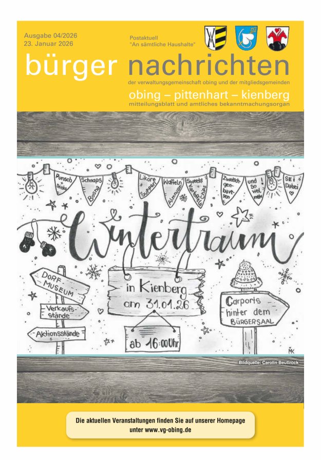 Bürger Nachrichten Obing Pittenhart Kienberg Titelblatt 04/2026