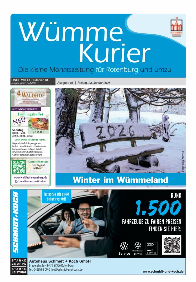 Wümme Kurier Titelblatt 01/2026