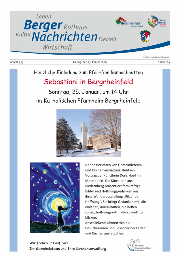 Berger Nachrichten, Bergrheinfeld Titelblatt 04/2026