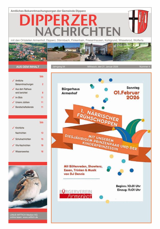 Dipperzer Nachrichten Titelblatt 04/2026