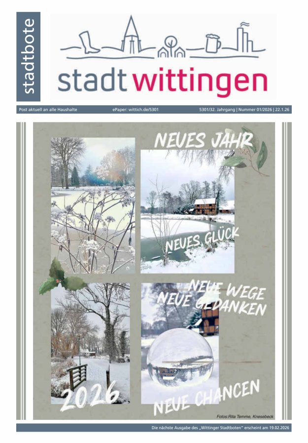 Wittinger Stadtbote Titelblatt 01/2026