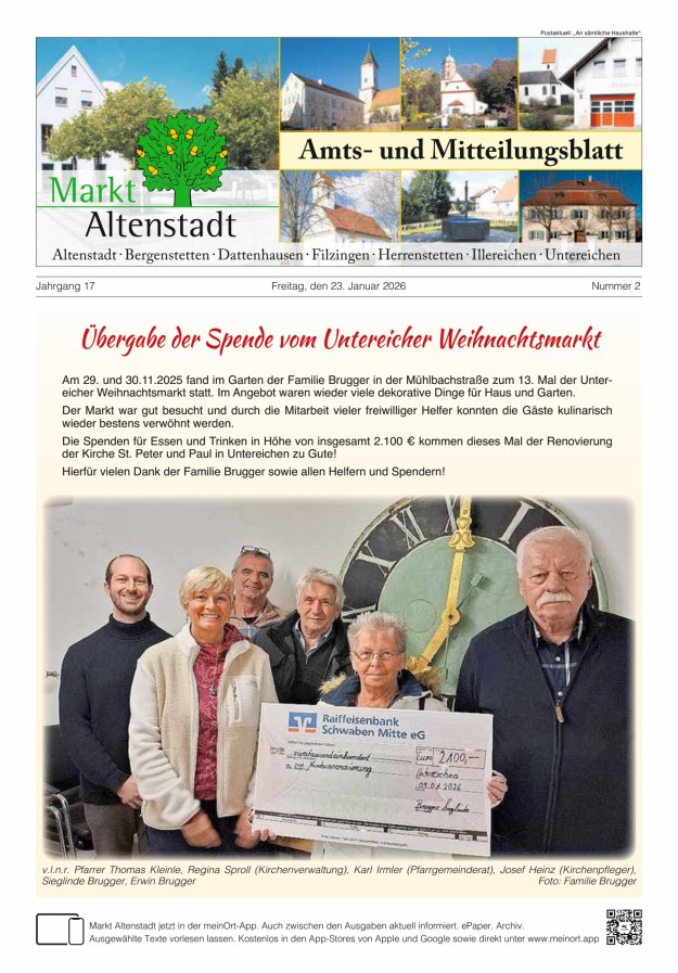 Amts- und Mitteilungsblatt des Marktes Altenstadt Titelblatt 02/2026