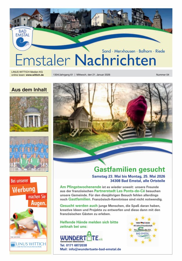 Emstaler Nachrichten Titelblatt 04/2026