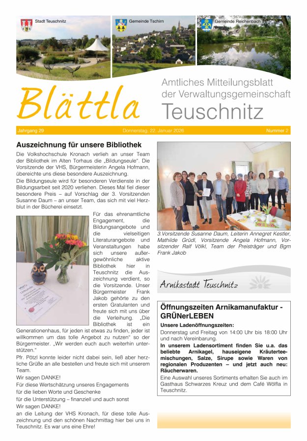 VG-Nachrichten Teuschnitz Titelblatt 02/2026