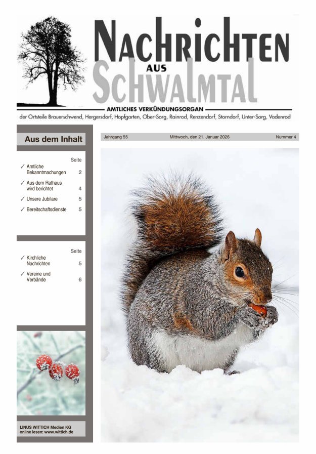 Nachrichten aus Schwalmtal Titelblatt 04/2026