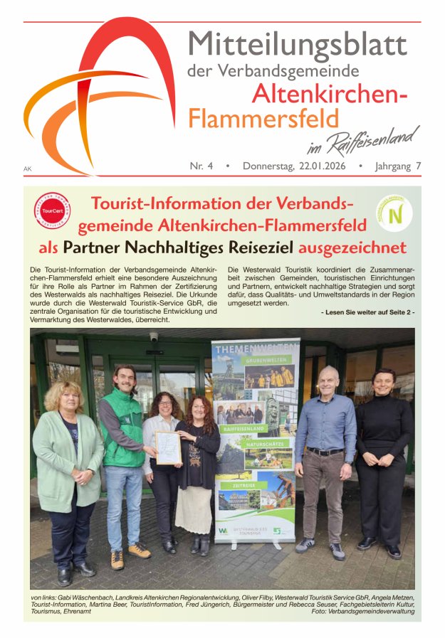 Mitteilungsblatt Verbandsgemeinde Altenkirchen-Flammersfeld Titelblatt 04/2026