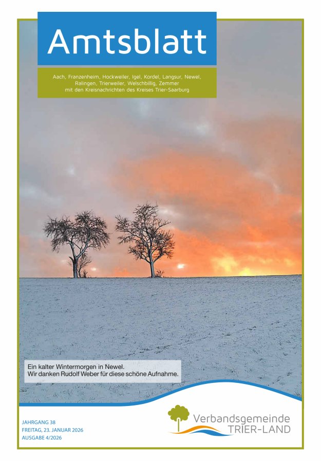 Amtsblatt VG Trier-Land Titelblatt 04/2026