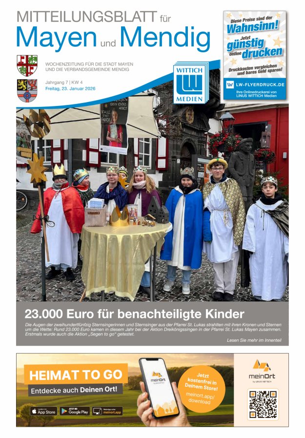 Mitteilungsblatt für Mayen und Mendig Titelblatt 04/2026