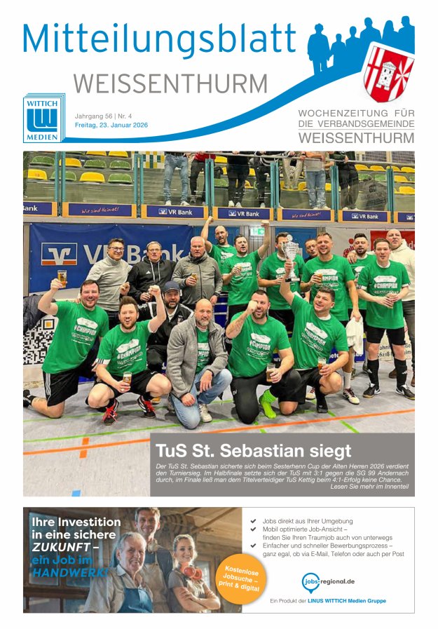 Mitteilungsblatt für den Bereich der Verbandsgemeinde Weißenthurm Titelblatt 04/2026