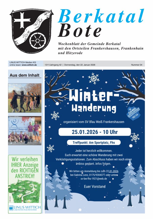 Berkatal Bote Titelblatt 04/2026