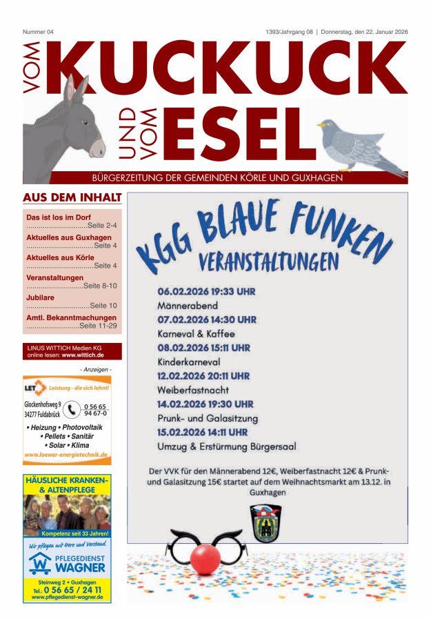 Vom Kuckuck und Esel (Guxhagen-Körle) Titelblatt 04/2026