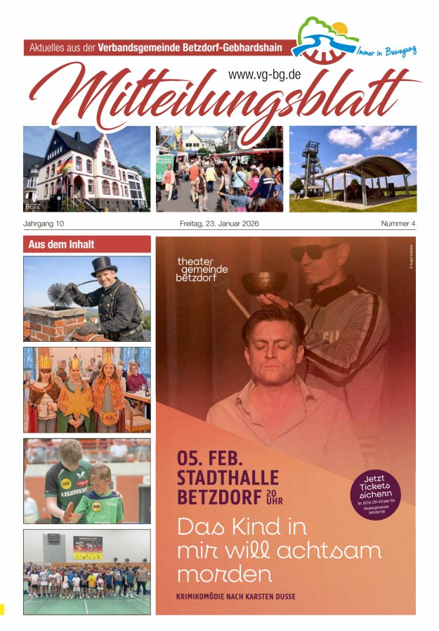 Aktuelles aus der VG Betzdorf-Gebhardshain, Ausgabe Betzdorf Titelblatt 04/2026