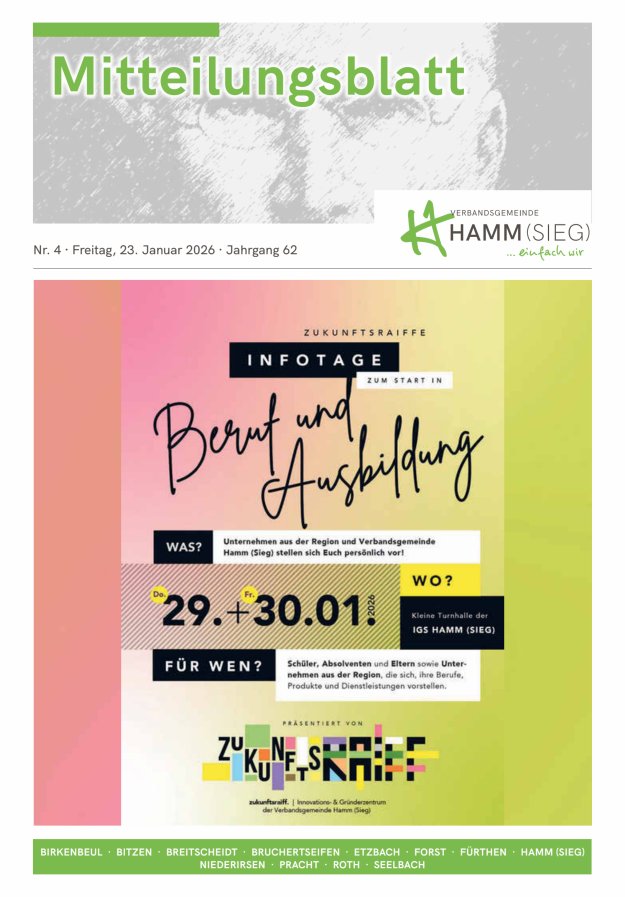 Mitteilungsblatt Hamm (Sieg) Titelblatt 04/2026
