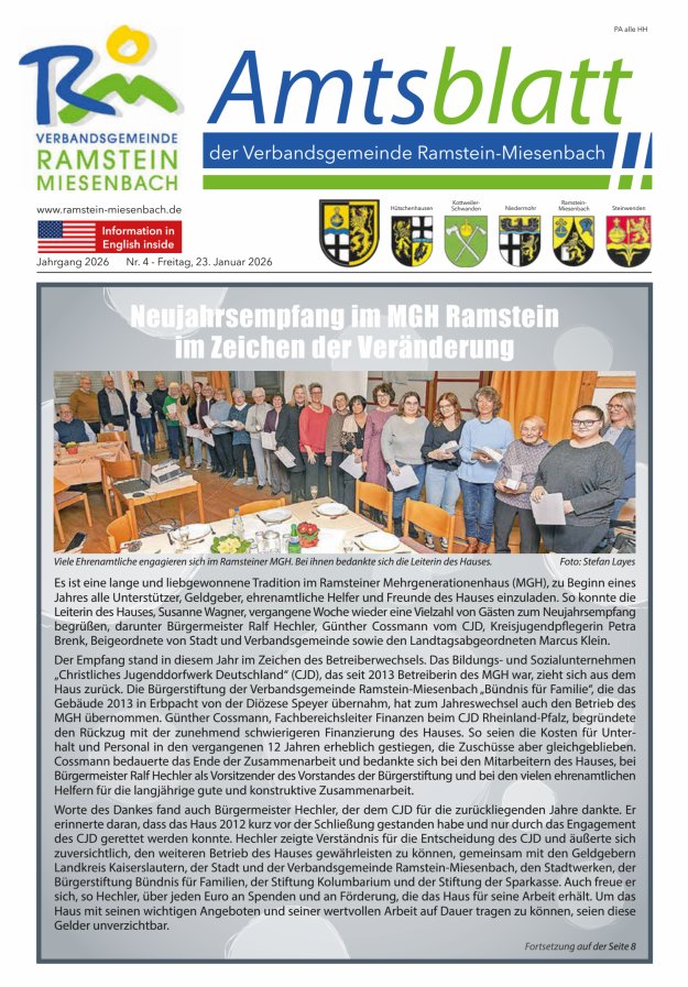 Amtsblatt VG Ramstein-Miesenbach Titelblatt 04/2026