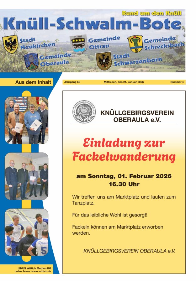 Knüll-Schwalm-Bote Titelblatt 04/2026