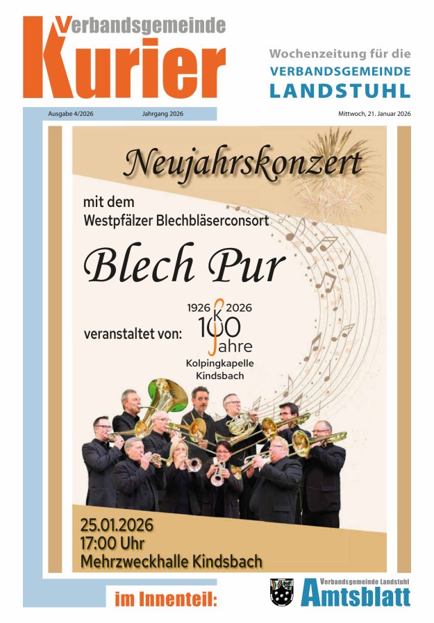 Verbandsgemeinde Kurier Landstuhl Titelblatt 04/2026
