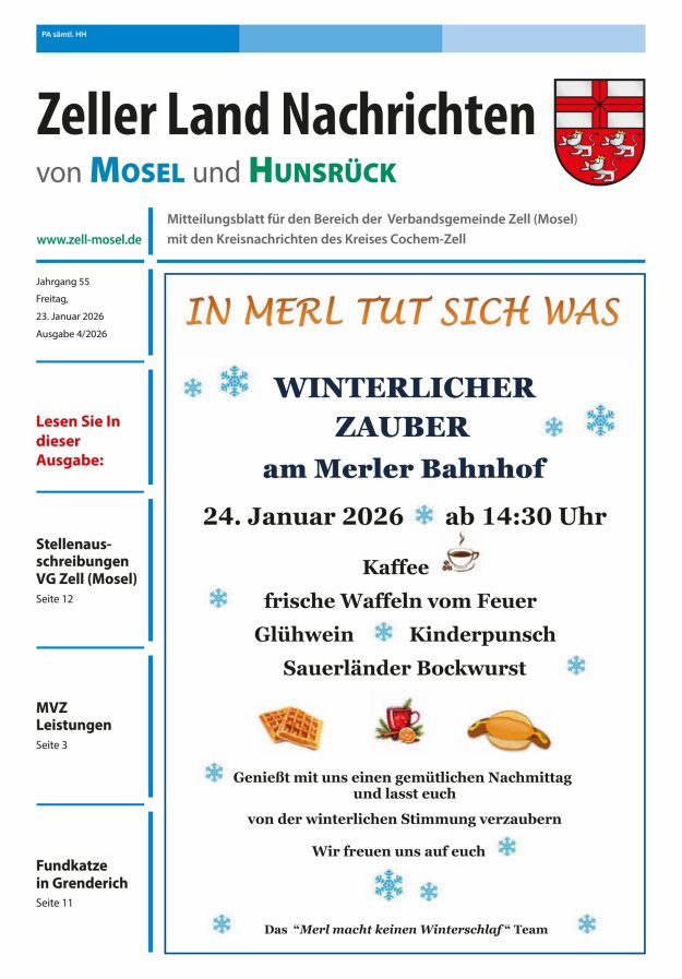 Zeller Land Nachrichten Titelblatt 04/2026