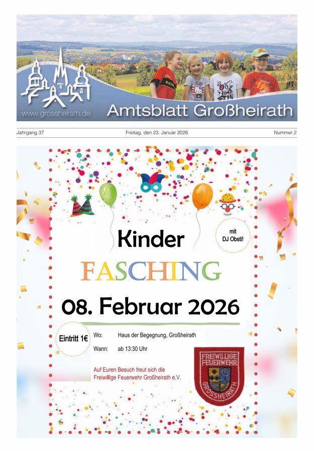 Amtsblatt Großheirath Titelblatt 02/2026