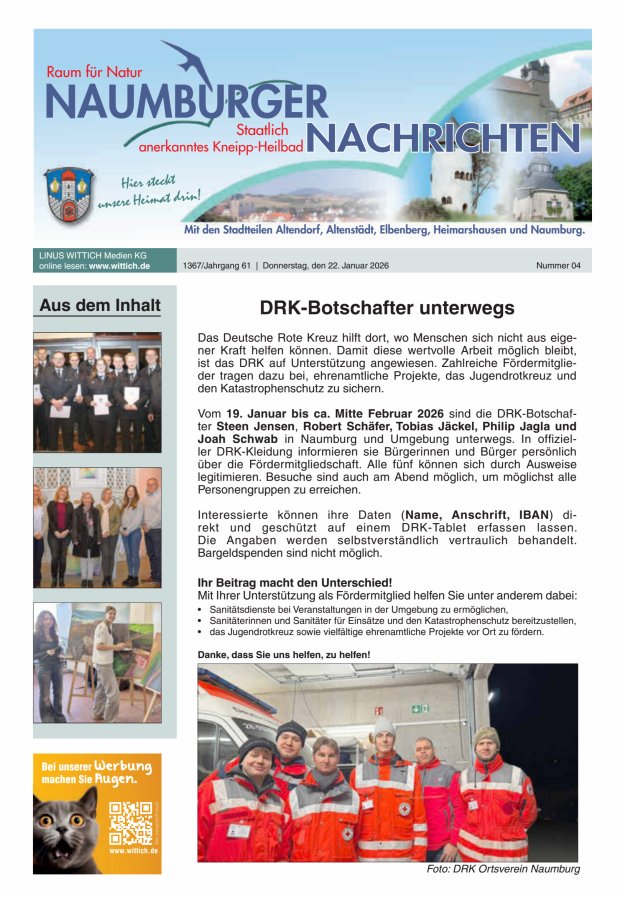 Naumburger Nachrichten Titelblatt 04/2026
