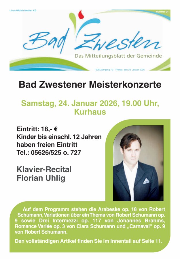 Heimatzeitung Bad Zwesten Titelblatt 04/2026