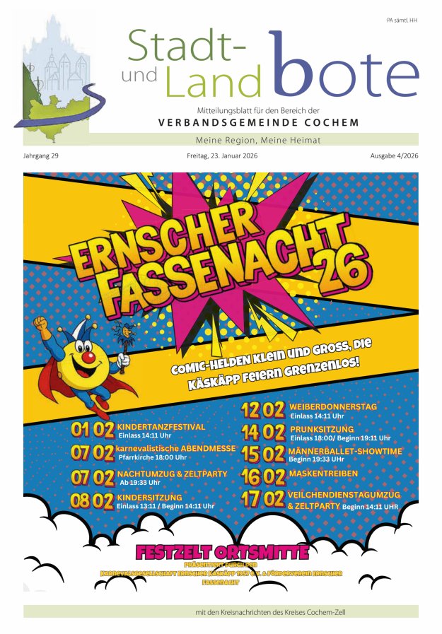 Stadt- und Landbote VG Cochem Titelblatt 04/2026