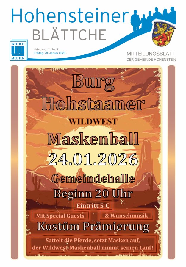 Hohensteiner Blättche Titelblatt 04/2026