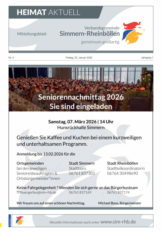 Heimat Aktuell - Mitteilungsbl der VG Simmern-Rheinböllen Ausg Simmern Titelblatt 04/2026