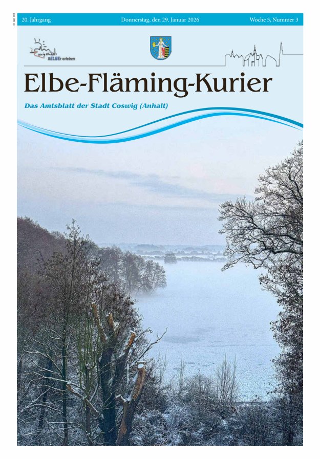 Elbe-Fläming-Kurier Das Amtsblatt der Stadt Coswig (Anhalt) Titelblatt 03/2026