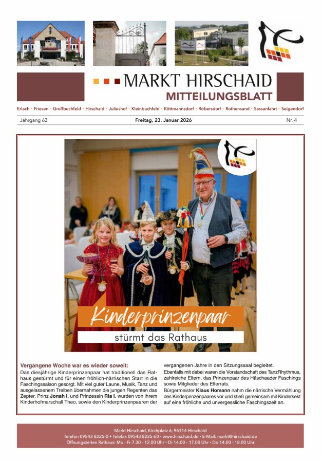 Mitteilungsblatt Markt Hirschaid Titelblatt 04/2026