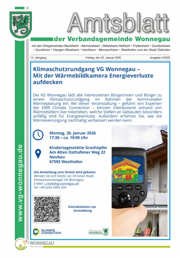 Amtsblatt VG Wonnegau Titelblatt 04/2026