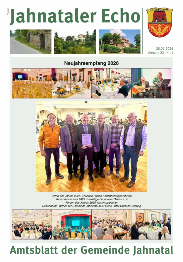 Jahnataler Echo - Amtsblatt der Gemeinde Jahnatal Titelblatt 01/2026