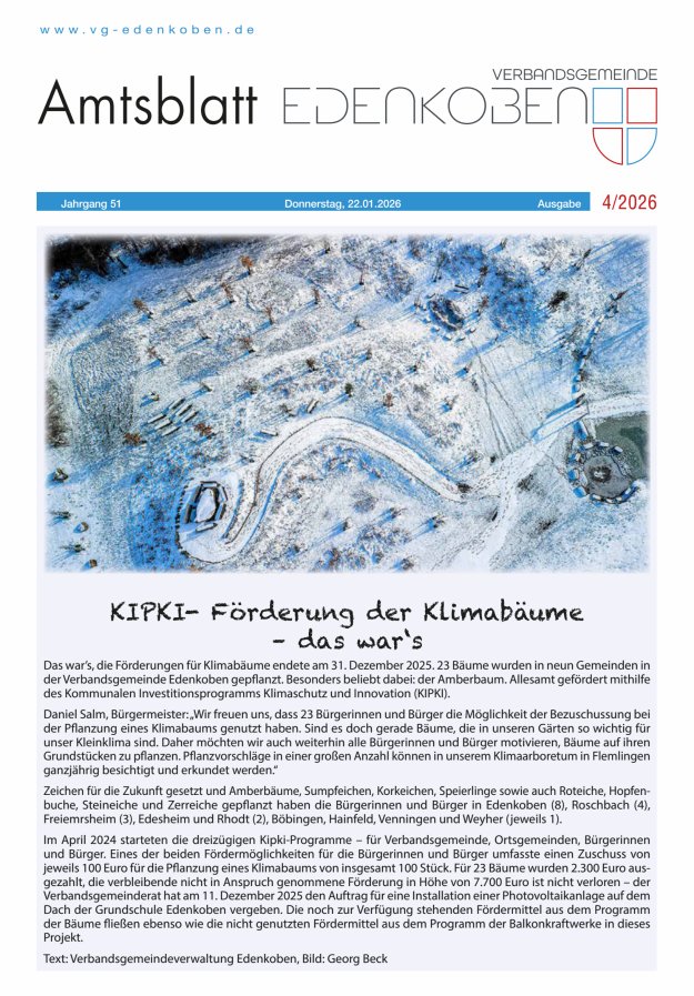 Amtsblatt VG Edenkoben Titelblatt 04/2026