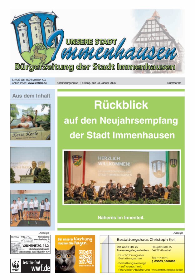 Unsere Stadt Immenhausen Titelblatt 04/2026