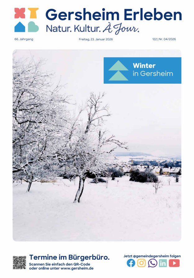 Bekanntmachungsblatt der Gemeinde Gersheim Titelblatt 04/2026
