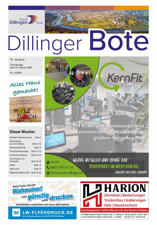 Dillinger Bote Titelblatt 04/2026