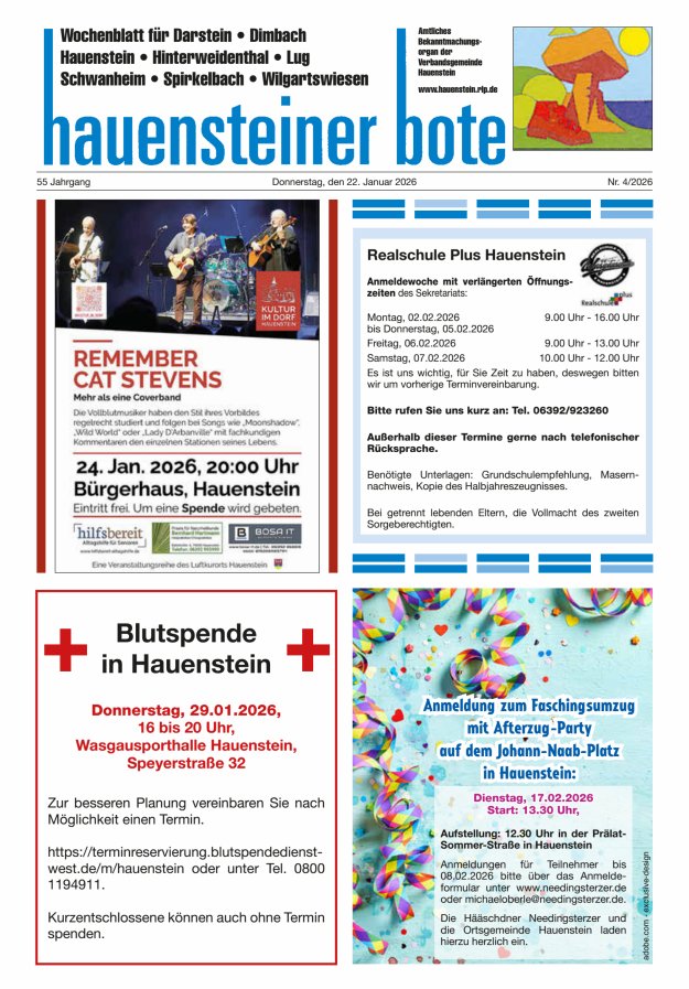 Hauensteiner Bote Titelblatt 04/2026