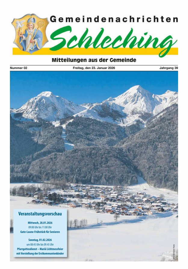 Gemeindenachrichten Schleching Titelblatt 02/2026