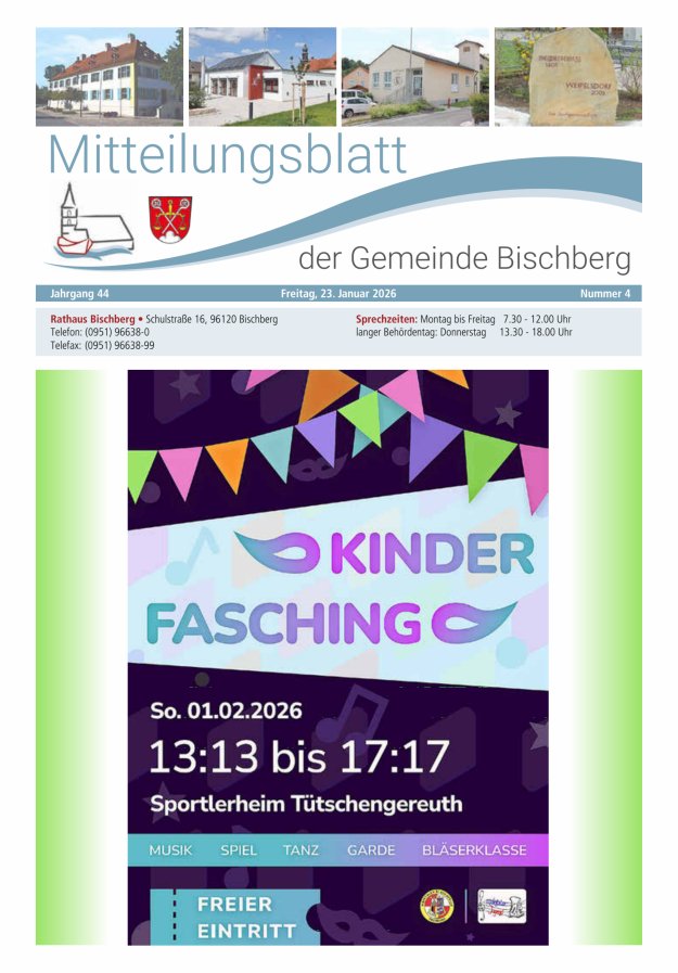 Mitteilungsblatt der Gemeinde Bischberg Titelblatt 04/2026