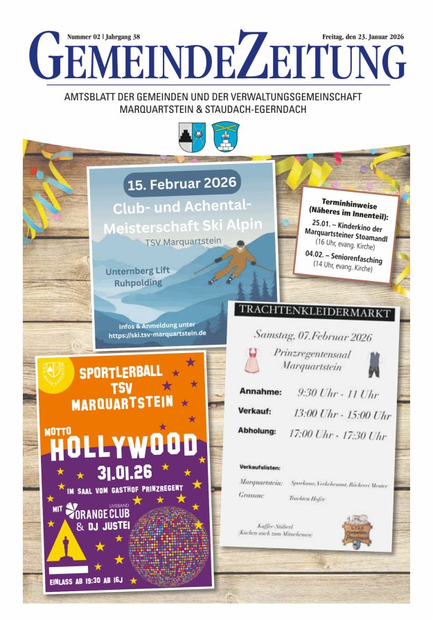 Marquartsteiner und Staudach-Egerndacher Nachrichten Titelblatt 02/2026